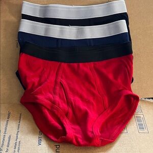 Youth Cotton Briefs - Red, Navy, Black with wide Waistband